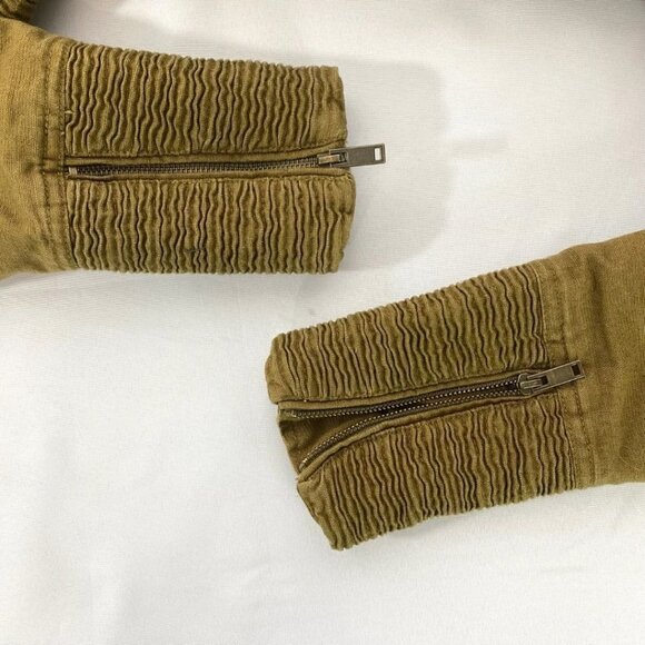 ARITZIA WILFRED FREE ALANA KHAKI GREEN LINEN BLEND MOTO JACKET - M - Picture 6 of 8